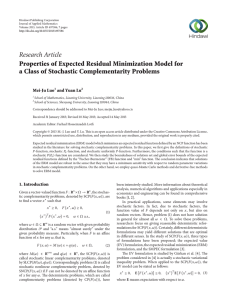 Research Article Properties of Expected Residual Minimization Model for Mei-Ju Luo
