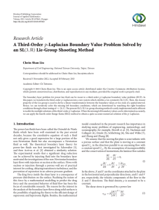 Research Article A Third-Order an SL -Laplacian Boundary Value Problem Solved by