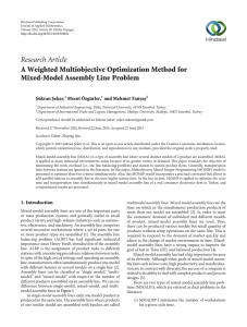 Research Article A Weighted Multiobjective Optimization Method for Mixed-Model Assembly Line Problem ükran