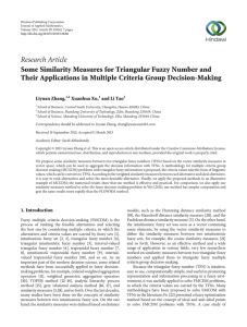 Research Article Some Similarity Measures for Triangular Fuzzy Number and