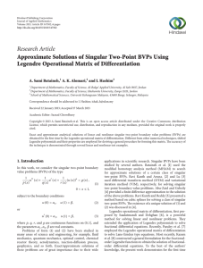 Research Article Approximate Solutions of Singular Two-Point BVPs Using A. Sami Bataineh,