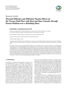Research Article Thermal Diffusion and Diffusion Thermo Effects on