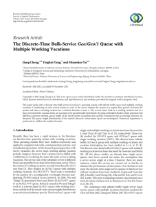 Research Article Geo/Geo/1 The Discrete-Time Bulk-Service Multiple Working Vacations
