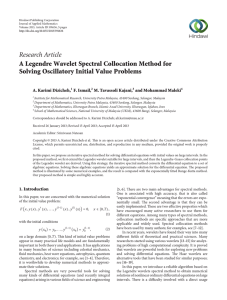 Research Article A Legendre Wavelet Spectral Collocation Method for A. Karimi Dizicheh,
