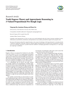 Research Article Truth Degrees Theory and Approximate Reasoning in