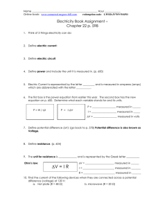 Electricity Book Assignment – Chapter 22 p. 598