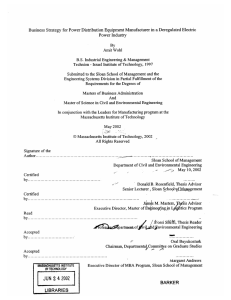 Business  Strategy  for Power Distribution  Equipment ... Power  Industry