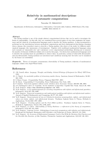 Relativity in mathematical descriptions of automatic computations Yaroslav D. Sergeyev