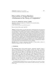 Observability of Turing Machines: A Refinement of the Theory of Computation ∗