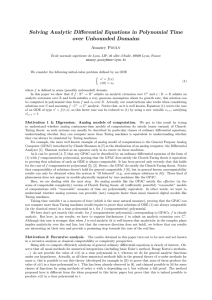 Solving Analytic Diﬀerential Equations in Polynomial Time over Unbounded Domains Amaury Pouly