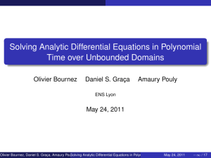 Solving Analytic Differential Equations in Polynomial Time over Unbounded Domains Olivier Bournez