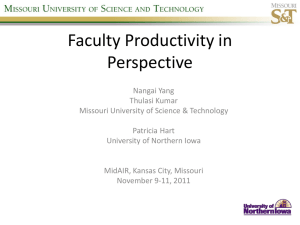Faculty Productivity in Perspective