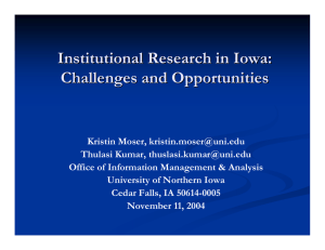 Institutional Research in Iowa: Challenges and Opportunities