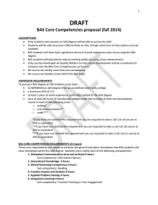 DRAFT BAS Core Competencies proposal (fall 2014)