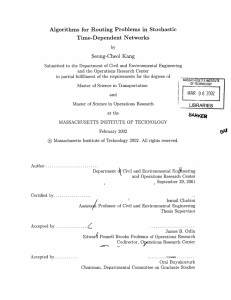 Algorithms  for  Routing  Problems  in ... Time-Dependent  Networks Seong-Cheol  Kang