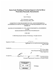 Basin-Scale  Modeling  of Nutrient Impacts  in the... Watershed, Plymouth, Massachusetts