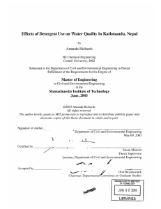 Effects  of Detergent  Use  on Water Quality...