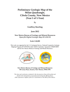 Preliminary Geologic Map of the Milan Quadrangle, Cibola County, New Mexico