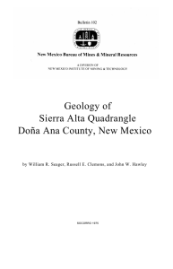 Geology of Sierra Alta Quadrangle Doña Ana County, New Mexico