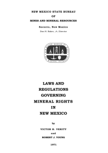 LAWS AND REGULATIONS GOVERNING MINERAL RIGHTS