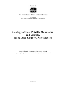 Geology of East Potrillo Mountains and vicinity, Dona Ana County, New Mexico