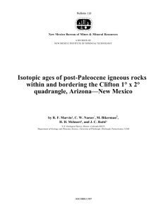 Isotopic ages of post-Paleocene igneous rocks quadrangle, Arizona—New Mexico