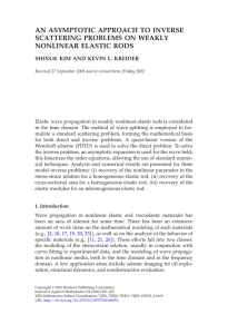 AN ASYMPTOTIC APPROACH TO INVERSE SCATTERING PROBLEMS ON WEAKLY NONLINEAR ELASTIC RODS