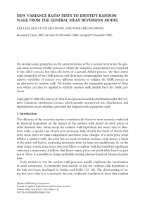 NEW VARIANCE RATIO TESTS TO IDENTIFY RANDOM