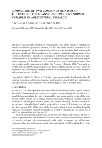 COMPARISON OF TWO COMMON ESTIMATORS OF VARIABLES IN AGRICULTURAL RESEARCH