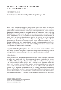 STOCHASTIC DOMINANCE THEORY FOR LOCATION-SCALE FAMILY