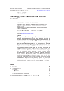 Low-energy positron interactions with atoms and molecules TOPICAL REVIEW C M Surko