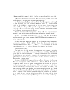 Homework February 3, 2015 (to be returned on February 10)