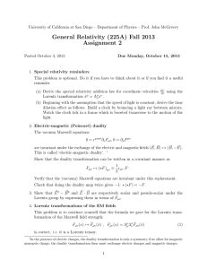 General Relativity (225A) Fall 2013 Assignment 2