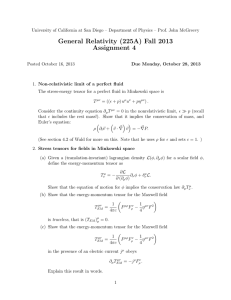 General Relativity (225A) Fall 2013 Assignment 4