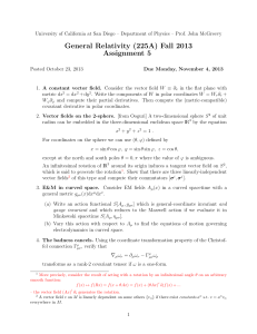 General Relativity (225A) Fall 2013 Assignment 5