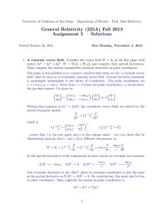 General Relativity (225A) Fall 2013 Assignment 5 – Solutions