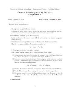 General Relativity (225A) Fall 2013 Assignment 9