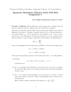 Quantum Mechanics (Physics 212A) Fall 2015 Assignment 3
