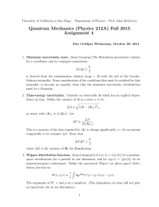 Quantum Mechanics (Physics 212A) Fall 2015 Assignment 4