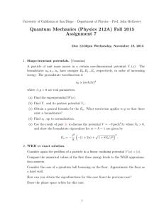 Quantum Mechanics (Physics 212A) Fall 2015 Assignment 7