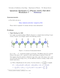 Quantum Mechanics C (Physics 212A) Fall 2015 Worksheet 7 – Solutions