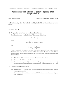 Quantum Field Theory C (215C) Spring 2013 Assignment 3
