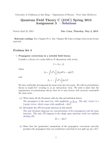 Quantum Field Theory C (215C) Spring 2013 Assignment 3 – Solutions