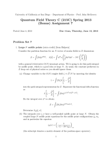 Quantum Field Theory C (215C) Spring 2013 (Bonus) Assignment 7