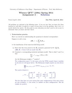 Whence QFT? (239a) Spring 2014 Assignment 2 – Solutions