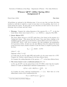 Whence QFT? (239a) Spring 2014 Assignment 6