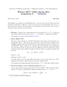 Whence QFT? (239a) Spring 2014 Assignment 6 – Solutions
