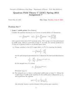Quantum Field Theory C (215C) Spring 2013 Assignment 7