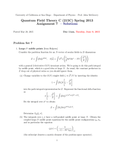 Quantum Field Theory C (215C) Spring 2013 Assignment 7 – Solutions