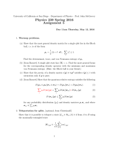 Physics 239 Spring 2016 Assignment 5